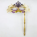 Venetian Masquerade Mask With Holding Stick For Womens Party