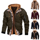 Men's Hooded Jacket Cotton Padded Windbreaker Slim Fit Coat