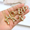LATS Gold Plated Chunky Alphabet Pendant Necklace For Women Men
