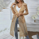 Women's Mesh Overcoat Lightweight Long Sleeve Buttoned Belted Coat