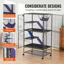 SucceBuy Large Ferret Cage Rolling Metal 4-Tier Small Animal Cage
