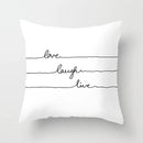 Black And White Geometric Cushion Cover Cube Letter Print Sofa Pillow