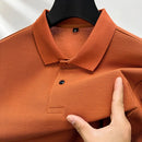 Men's Polo Shirt Cotton Casual Short Sleeve Solid Color Lapel Tee