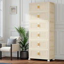 Foldable Storage Cabinet With Wheels Dustproof Wardrobe Organizer