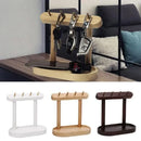 Wooden Key Storage Rack With Brass Hooks Bamboo Shelf Organizer