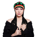 Mens Rasta Hat With Dreadlocks Wig Black Costume Accessory