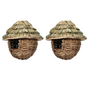 A96K Hanging Bird Nest Straw Grass Outdoor Hummingbird House
