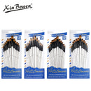 12-Piece Nylon Bristle Brushes Set For Wall Painting Art Supplies