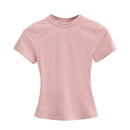 Women's Slim Fit Casual T Shirt Short Sleeve Solid Trendy Top