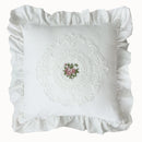 French Lace Cotton Decorative Pillow Cover White Square Cushion