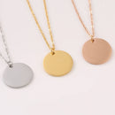 Stainless Steel Pendant Necklace Mirror Polished Disc Pendant 45-60cm 10 Pcs