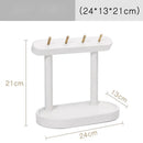 Wooden Key Storage Rack With Brass Hooks Bamboo Shelf Organizer