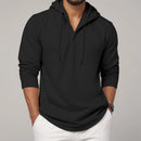 Men's Cotton Hoodie Long Sleeve Casual Oversized Loose Fit Shirt