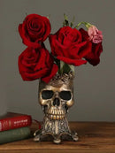Skull Head Vase Resin Craft Creative Halloween Home Decoration