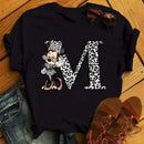26 Letter Printed Women T-shirts Casual Graphic Summer Short Sleeve Tops
