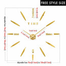 MCDFL Giant Wall Clock 3D Mirror Sticker Nordic Modern Large Timepiece