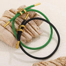 Stainless Steel Braided Rope Adjustable Bracelet For Men And Women