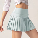 Women's High Waisted Running Skorts Pleated Sports Mini Skirt