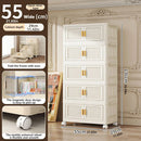 Foldable Storage Cabinet With Wheels Dustproof Wardrobe Organizer