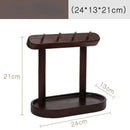 Wooden Key Storage Rack With Brass Hooks Bamboo Shelf Organizer