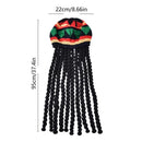 Mens Rasta Hat With Dreadlocks Wig Black Costume Accessory