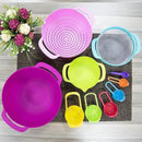 10 Pcs Rainbow Mixing Bowls Set Nesting Stackable Measuring Cups