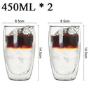 Double Wall Borosilicate Glass Mug Set Heat Resistant Tea Coffee Cups