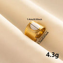 Bohemian Adjustable Stainless Steel Ring White Enamel Gold Color