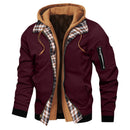 Men's Hooded Jacket Cotton Padded Windbreaker Slim Fit Coat