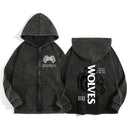 Darc Wolves Cotton Zip Up Hoodies For Men And Women Casual Jacket