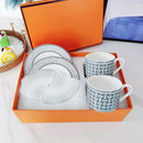 European Ceramic Coffee Cup Set With Plates And Gift Box