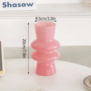 Modern Pink Glass Vase Hydroponic Flower Vase For Home Decor