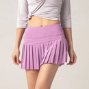 Women's High Waisted Running Skorts Pleated Sports Mini Skirt