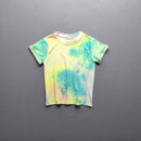 Kids Tie Dye T-shirt Summer Short Sleeve Toddler Girls Boys Tops
