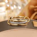 Two-Color Copper Ring Four-Ring Stacking Jewelry For Women