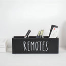 Wooden Remote Control Organizer With Desk Storage For Home Office