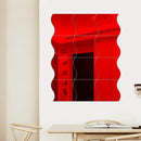 10 Pieces 3D Mirror Wall Sticker Wave Combination For Living Room