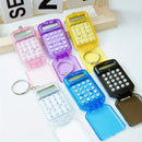 Mini Transparent Calculator Portable Flip Keychain Compact For Students