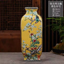 Chinese Antique Ceramic Vase Enamel Flower Bird Porcelain Decor