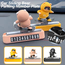 Car Dashboard Decoration Skateboard Bear Magnetic Number Plate