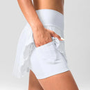 Women's Tennis Skirt Double Layered Pleated High Waisted Skirt