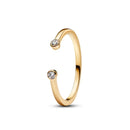 Pink Bow Heart Ring Sparkling Double Heart Design For Women