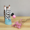 Resin Succulent Planter Animal Head Sculpture Zebra Giraffe Pot