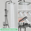 Rozin Black Digital Shower Faucet Set Rainfall Mixer Tap Bathroom