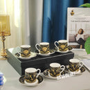 12pcs Espresso Cups Set Ceramic Coffee Tea Cups With Plates And Handles