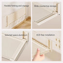 Folding Spice Rack Wide Hanging Kitchen Organizer With Hooks Storage