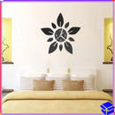 40Cm DIY Acrylic Mirror Wall Clock Sticker Flower Leaf Design