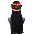 Mens Rasta Hat With Dreadlocks Wig Black Costume Accessory