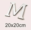 3D Silver English Letters Wall Stickers Acrylic Mirror Home Decor