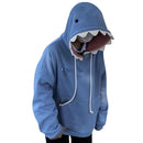 Shark Sweatshirt Blue Hooded Long Sleeve Cartoon Animal Pullover